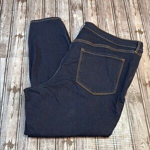 NWT Old Navy Mid-Rise Rockstar Super Skinny Dark Blue Stretch Jeans size 24